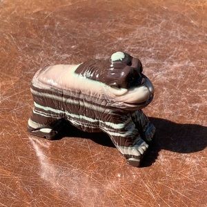 ZEBRA JASPER HAND CARVED ORANGUTANG